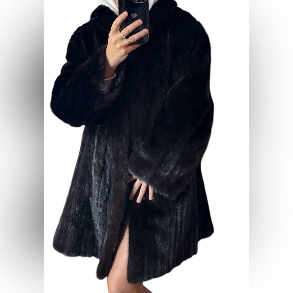 Luxurious Black Mink Fur Coat jacket Furs by Aritz - Picture 8 of 17